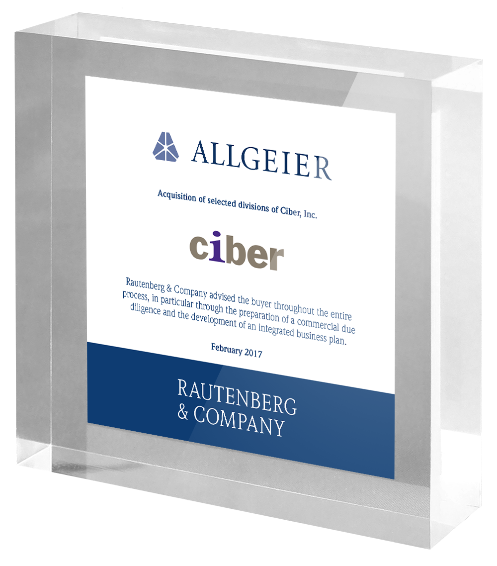 Rautenberg & Company advises Allgeier SE on the acquisition of selected divisions of Ciber, Inc.