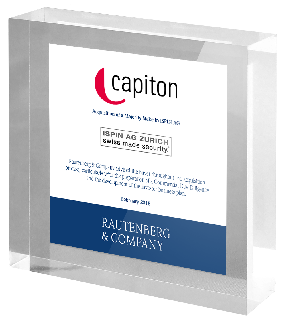 Rautenberg & Company advises capiton AG on the acquisition of Swiss IT-security specialist ISPIN AG.