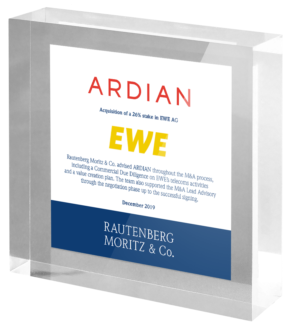 Rautenberg Moritz & Co. advises Ardian on its minority investment into EWE AG.