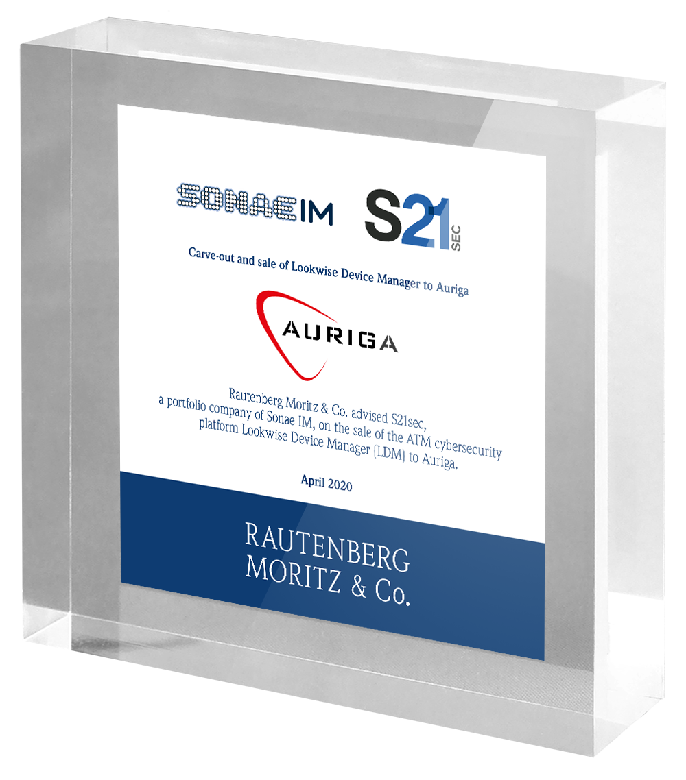 Rautenberg Moritz & Co. advises S21sec on the sale of the ATM cybersecurity platform Lookwise Device Manager (LDM) to Auriga.