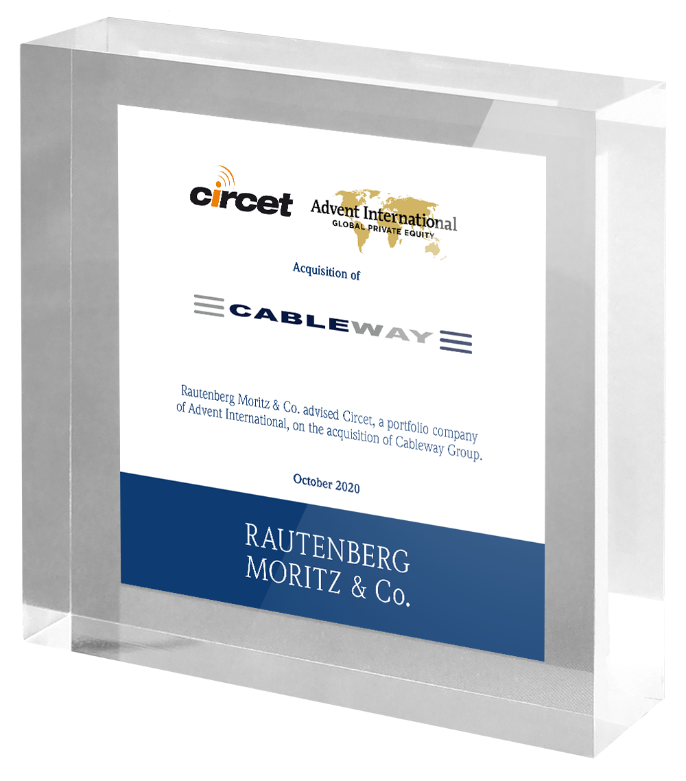 Rautenberg Moritz & Co. advises Circet and Advent International on the acquisition of Cableway Group.