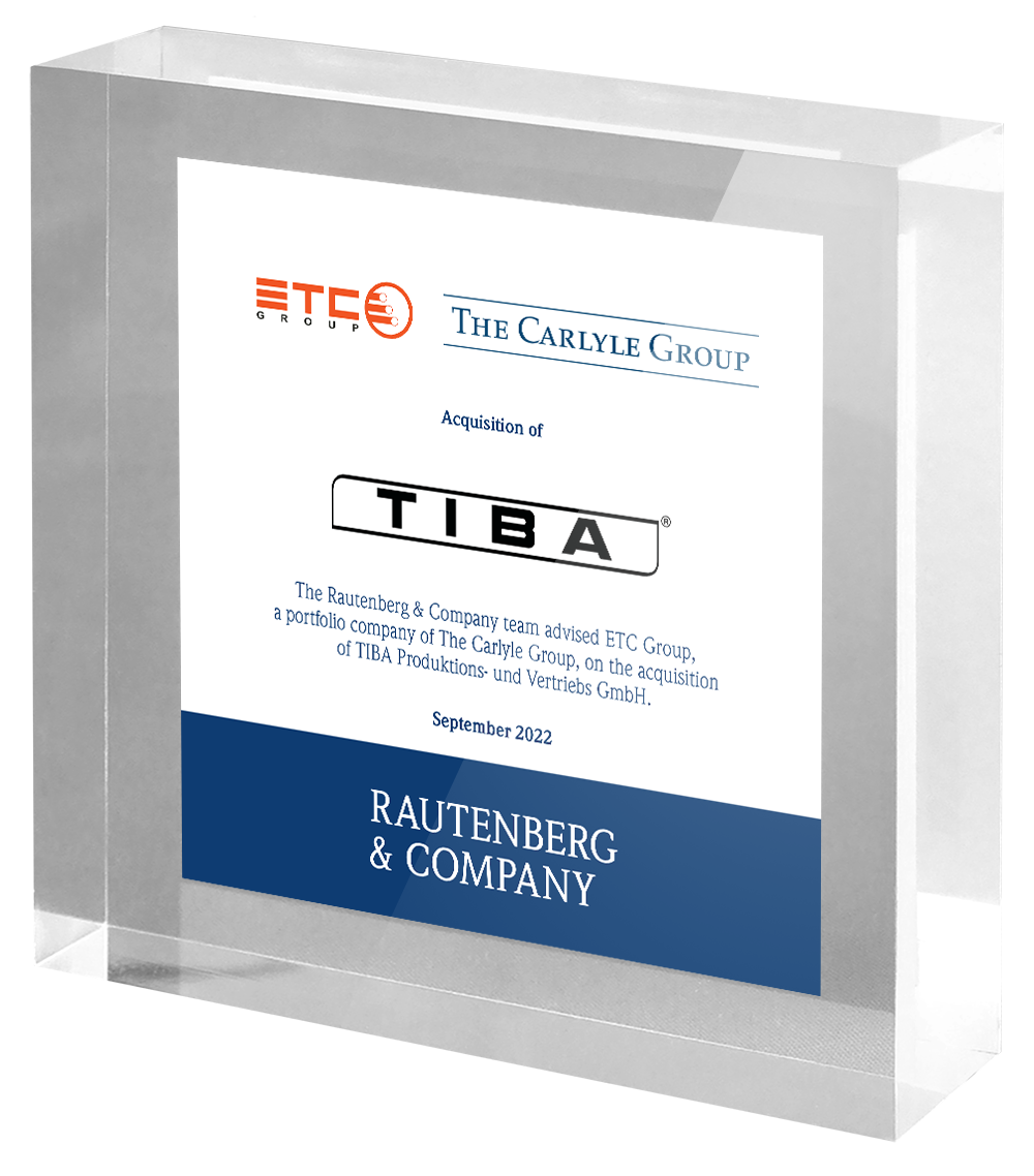 Rautenberg & Company advises ETC Group, a portfolio company of The Carlyle Group, on the acquisition of TIBA Produktions- und Vertriebs GmbH.