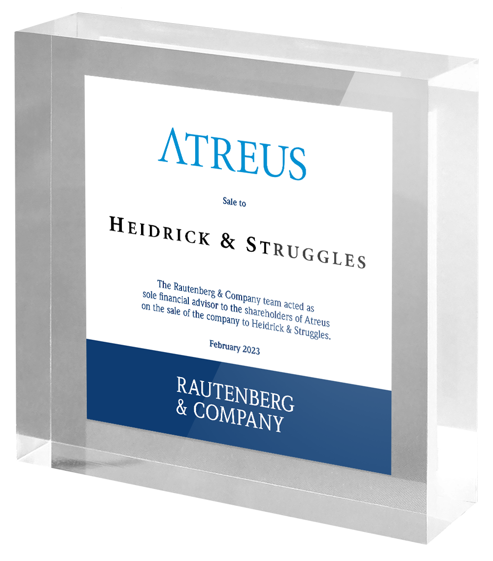 Rautenberg & Company advises the shareholders of Atreus on the sale of the company to Heidrick & Struggles.