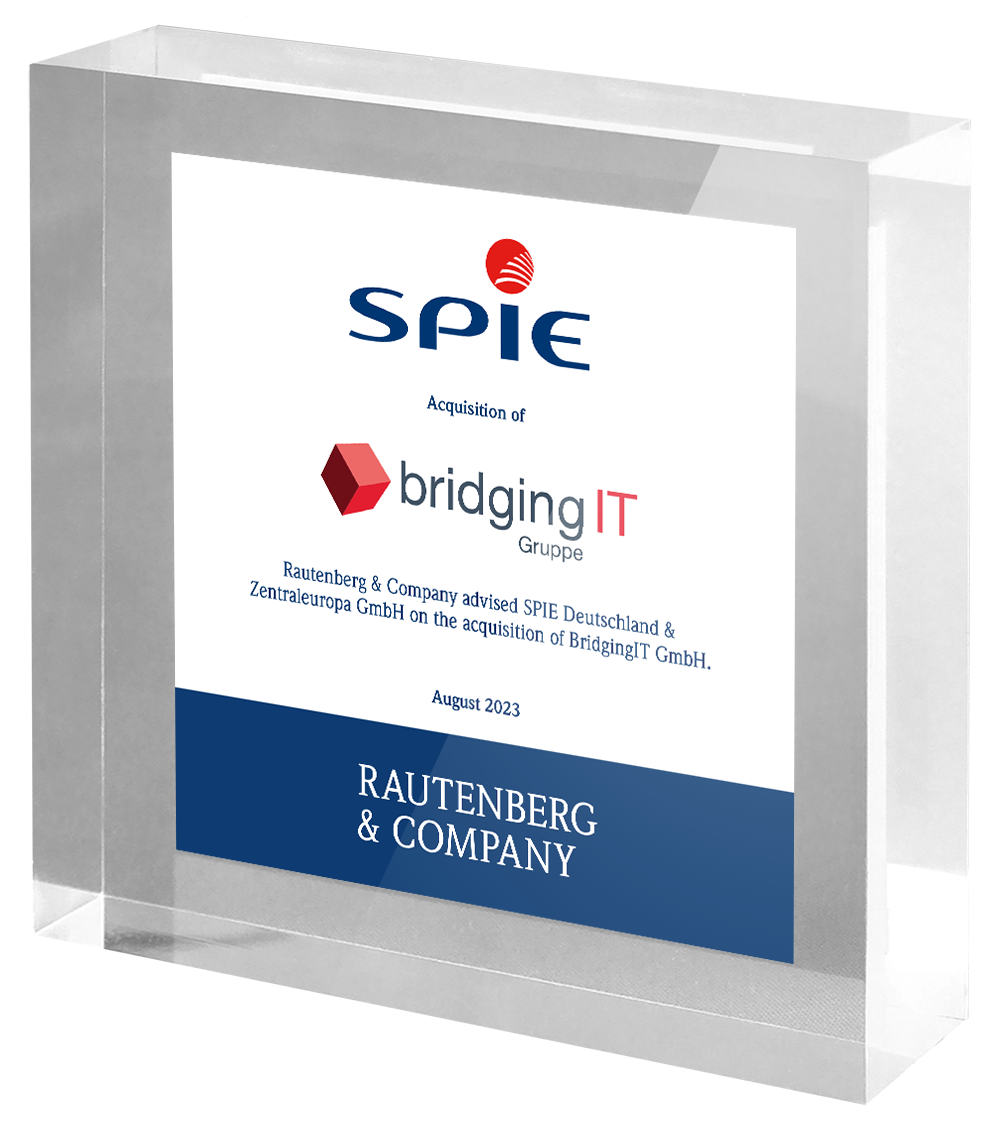 Rautenberg & Company advised SPIE Deutschland & Zentraleuropa GmbH on the acquisition of BridgingIT GmbH.