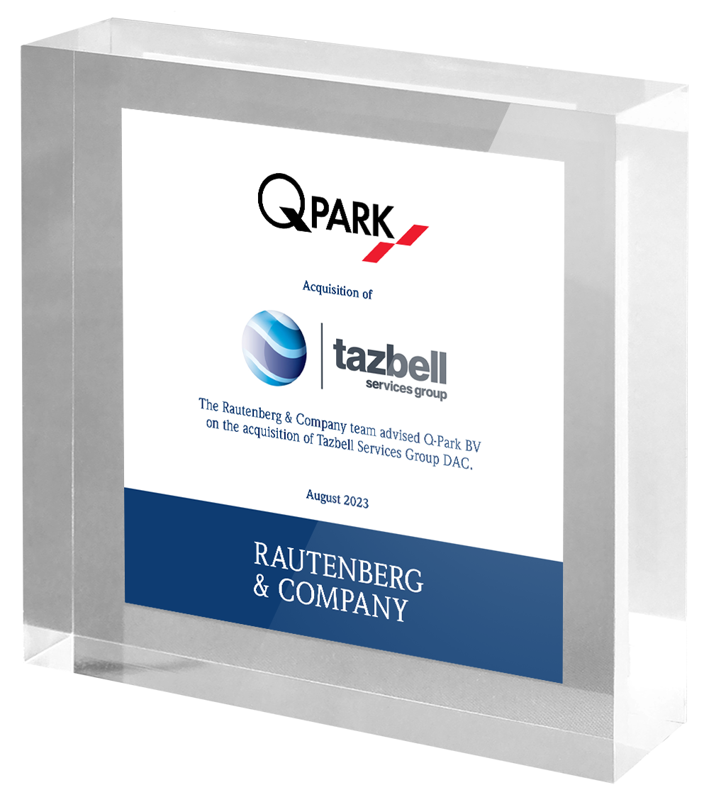 Rautenberg & Company advises Q-Park BV (NL) on the acquisition of Tazbell Services Group (IRL).