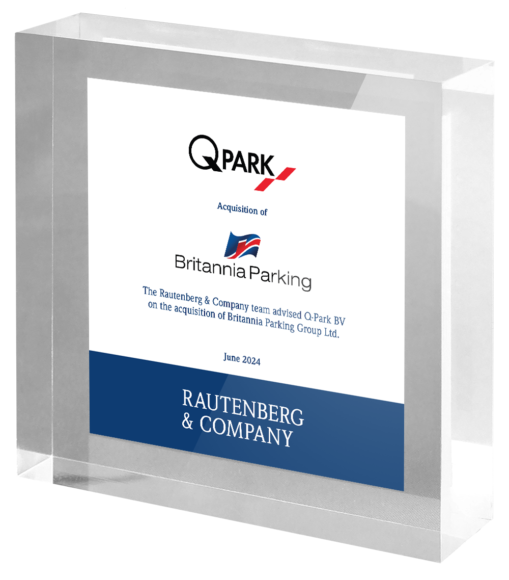 Rautenberg & Company advises Q-Park BV (NL) on the acquisition of Britannia Parking Group Ltd (UK).