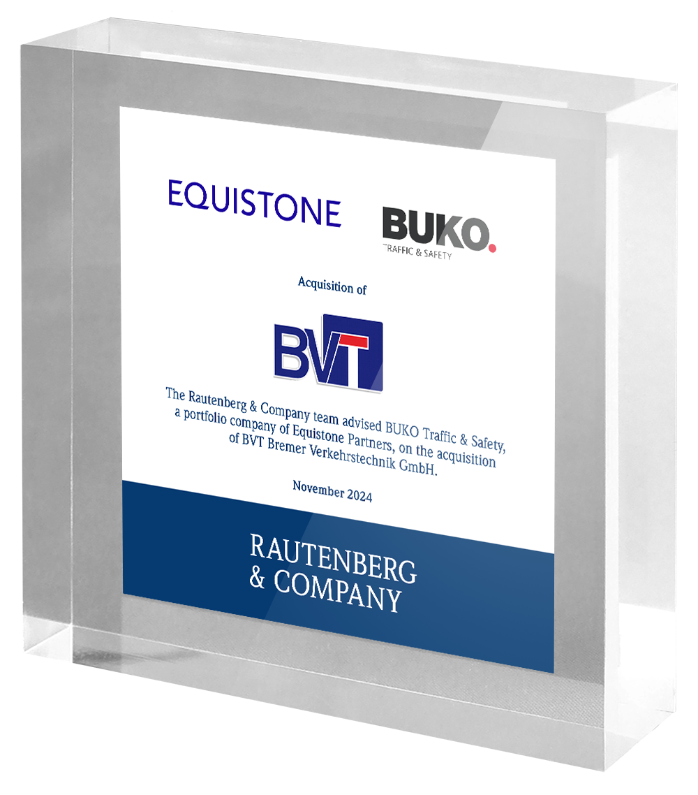 Rautenberg & Company advises BUKO Traffic & Safety on the acquisition of BVT Bremer Verkehrstechnik GmbH.